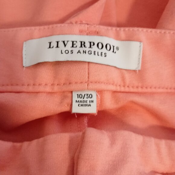 Liverpool Los Angeles Coral Pink Cropped Dress Pants Women’s Size 10/30 Stretch - Picture 6 of 6